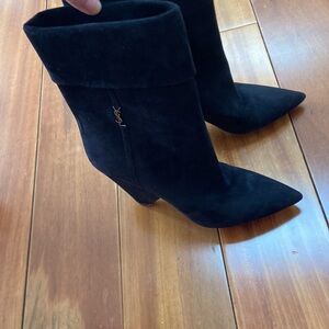 Yves Saint Laurent Black Heeled Boots Sleek Stiletto
